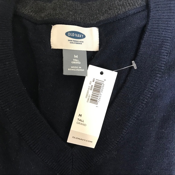Old Navy Mens V-Neck Sweater for Men Blue Size M